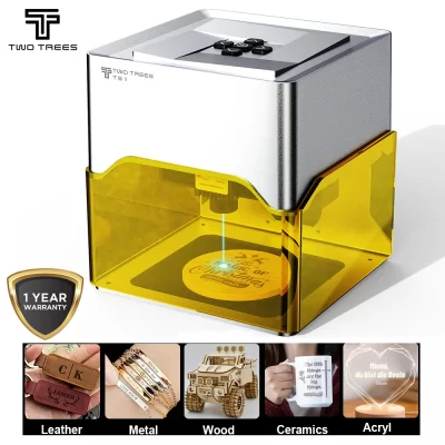 Twotrees ts1 máquina de gravação a laser mini portátil gravador a laser escultura em papel couro madeira plástico diy tag ferramentas cnc máquina