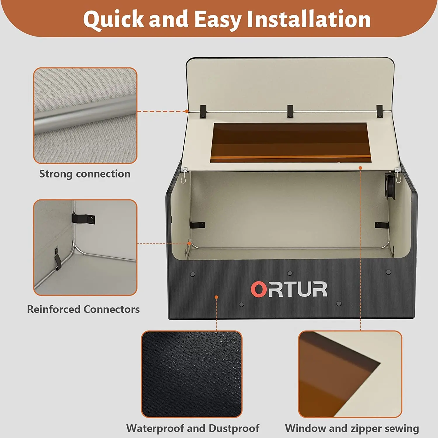 AlgoLaser Gabinete de gravação a laser Proteção para os olhos Capa protetora de ventilação para máquina de gravação CNC Tenda de gabinete de corte a laser - Image 3