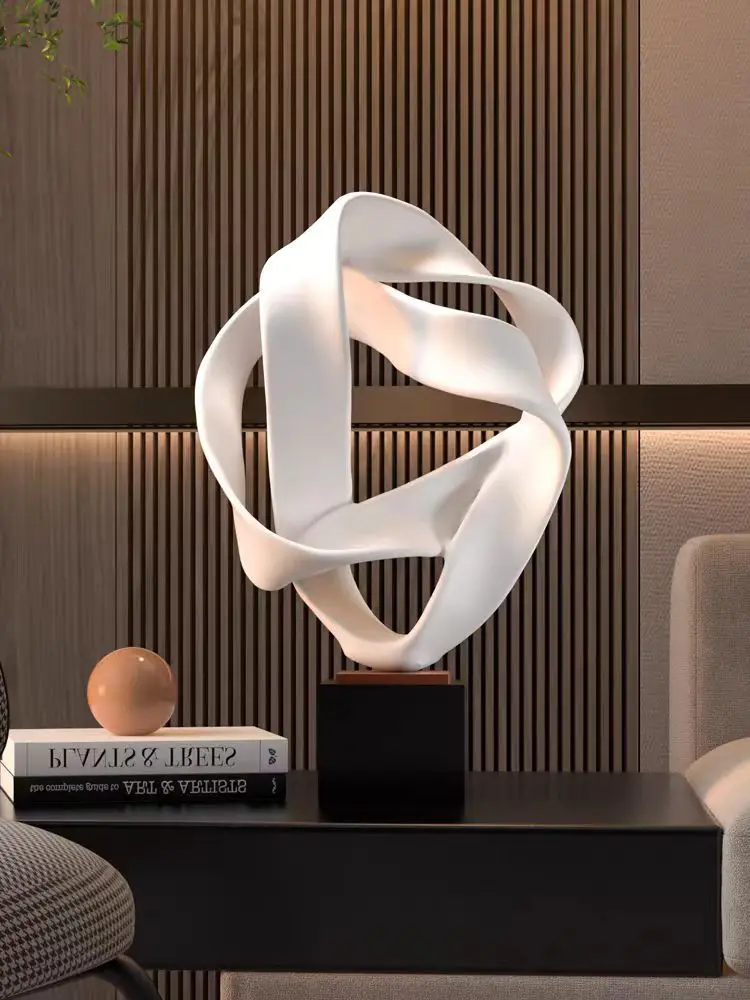 Escultura geométrica minimalista moderna, arte abstrata, modelo hoteleiro, escritório, sala de estar, escritório