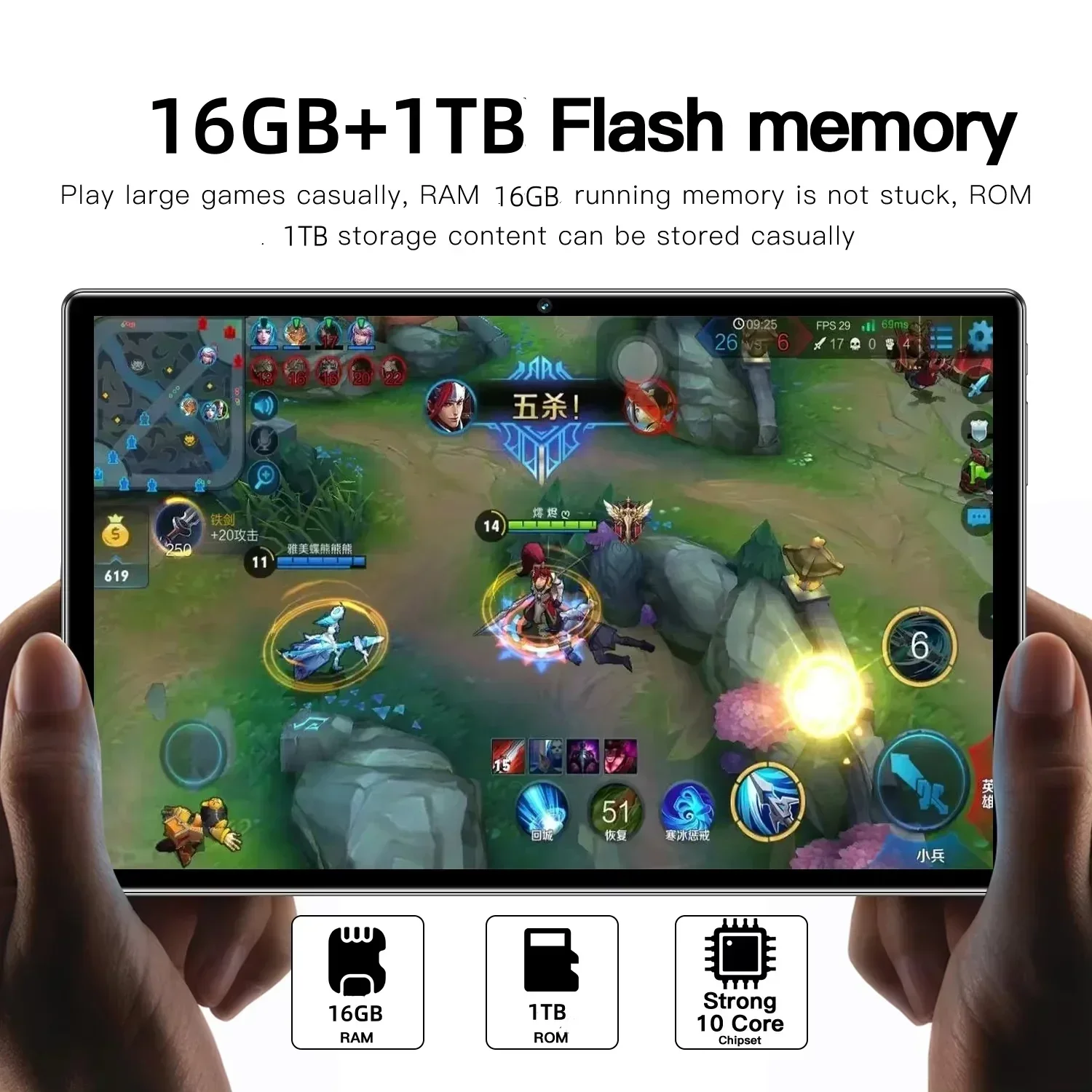 Nova versão global do tablet Android Pad 15 Pro Android 14 16GB + 1TB 20000mAh 5G cartão duplo WiFi GPS 11 polegadas de alta definição4K Tab - Image 4