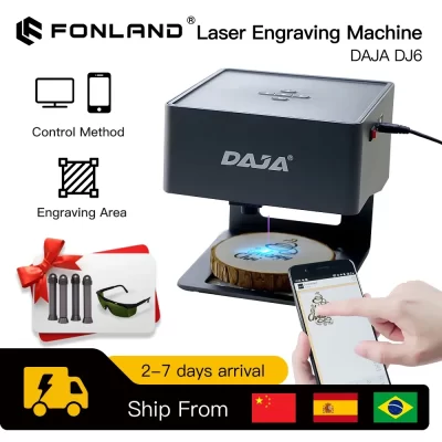 DAJA-Máquina de Gravação a Laser, Gravador a Laser, Rápido Mini Logotipo, Mark Impressora, Cortador, Carpintaria, Madeira, Plástico, DIY, DJ6, 3000mw