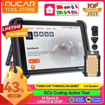 Thinkcar thinkcan 689bt canfd doip obd2 scanner todos os ferramentas de diagnóstico do sistema 34 redefinições atualização gratuita à vida ferramentas automotivas do carro