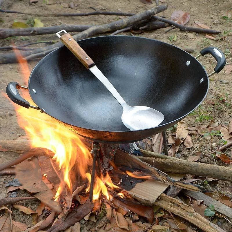 Fogão de Cozinha ao Ar Livre Rústico Simples Portátil para Queima de Lenha Churrasqueira Suporte de Ferro Tripé Estilo Tradic... - Image 5