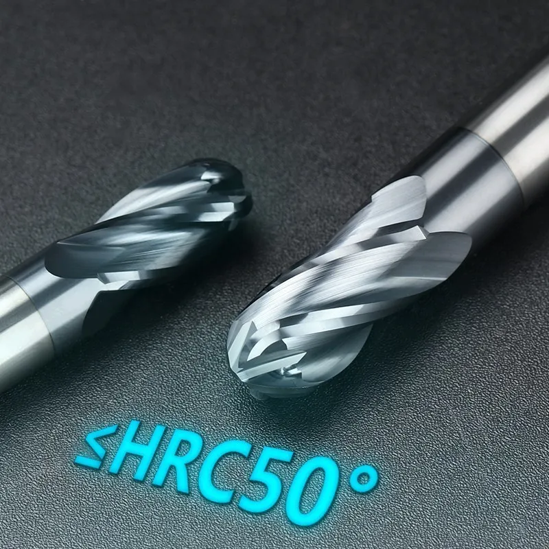 XCAN Milling Cutter 4 Flute Ball Nose Carbide End Mill CNC Milling Tool Spiral Router Bit for Metal Copper Steel R1.0-R8.0 - Image 3