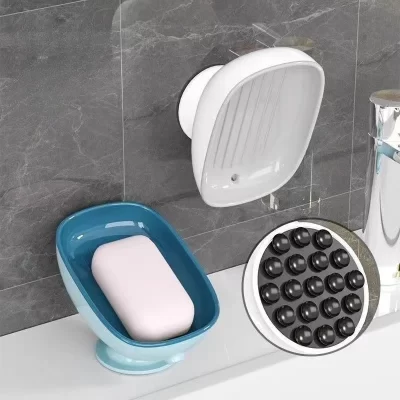 1PC/3PCS Soap Dish Suction Cup Drainable Rust-Proof for Bathroom Kitchen Sink Shower Luxury Design Easy Clean