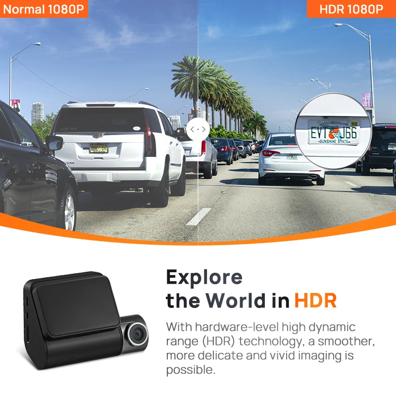 Global 70mai Dash Cam A200 Dual-channel Record 1080P HDR 2'' IPS Screen 24H Parking Monitor 70mai Car DVR A200 WIFI APP 130° FOV - Image 3