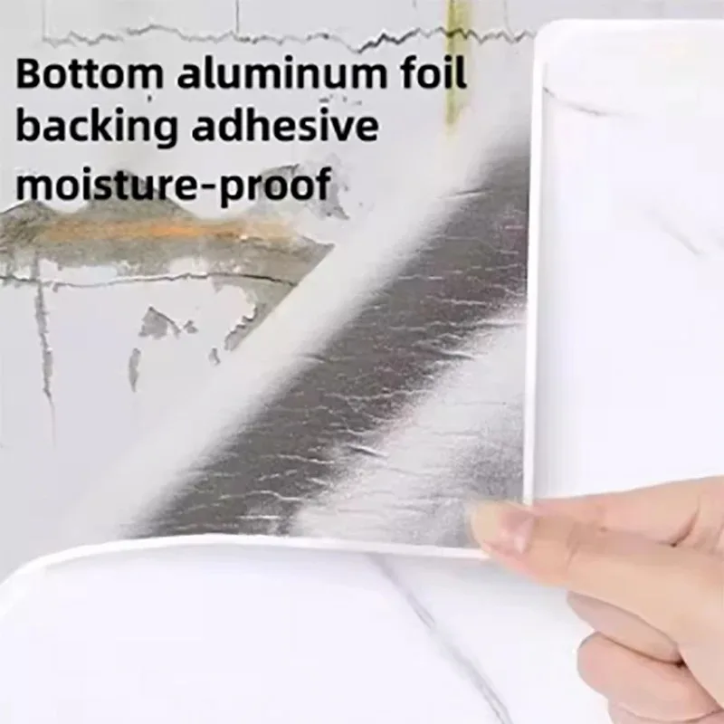 Adesivo de parede à prova d'água e antiincrustante, papel de parede autoadesivo, 1 rolo de espuma grossa, mármore, para quarto e sala de estar - Image 4