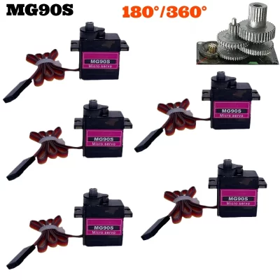 Hot MG90S Servo 1/5/10Pcs All Metal Gear Upgraded Version 9g SG90 For Airplane Helicopter Car Boat MG90 9G Trex 450 RC