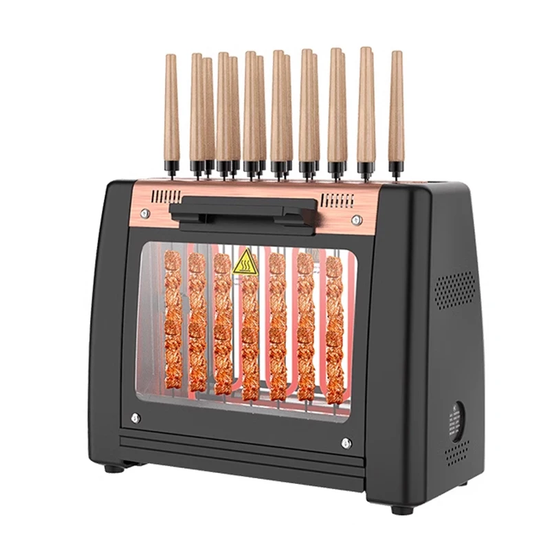 Churrasqueira doméstica automática rotativa espetos máquina sem fumaça grelha elétrica rotativa 220v/1200w churrasqueira - Image 3