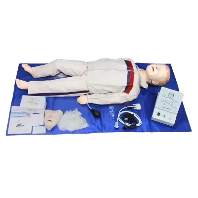 Manequim de treinamento de RCP infantil com profundidade de feedback de imprensa para treinamento de primeiros socorros humanos para ciências médicas