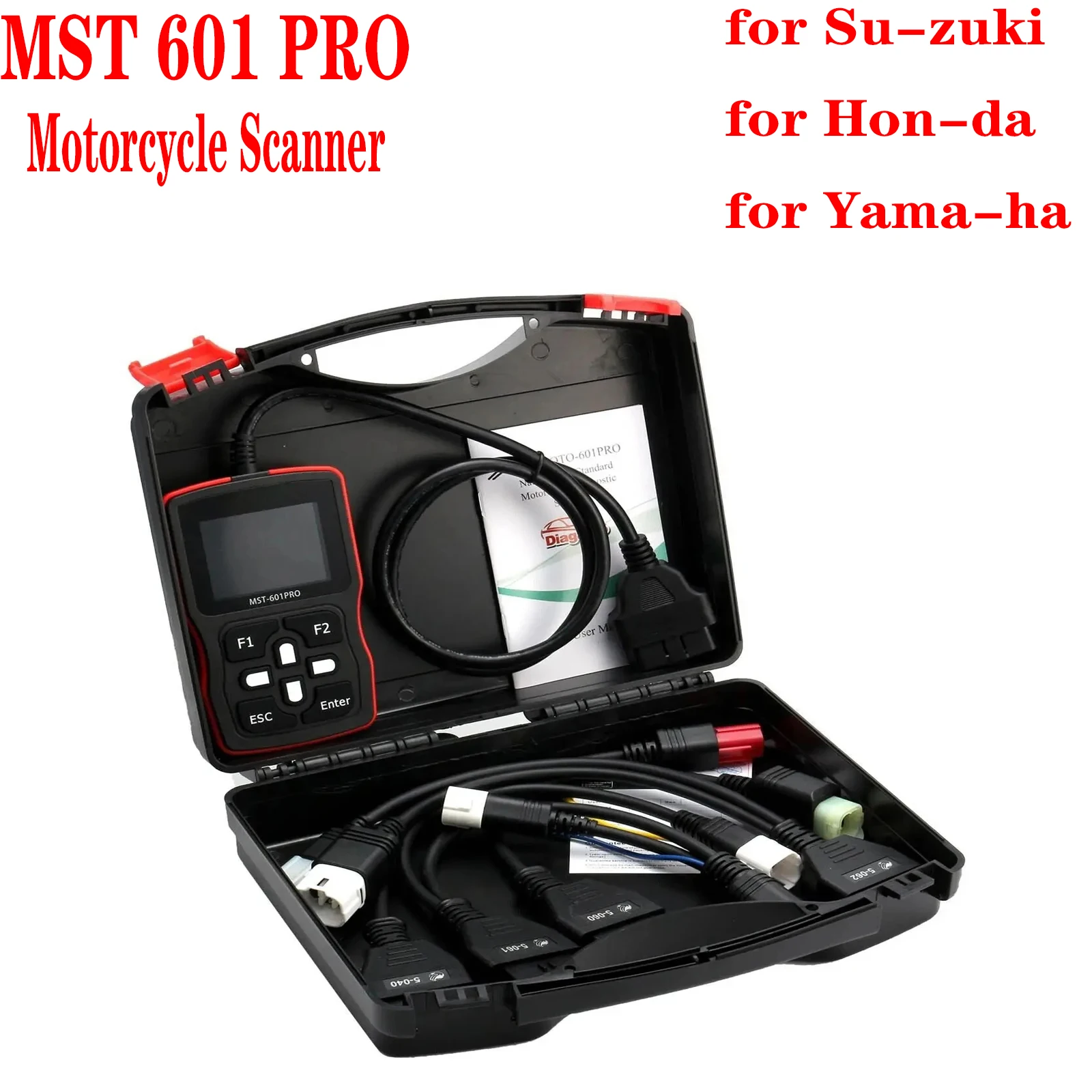 MST 601 PRO 6IN1 Scanner de motocicleta Leitor de código OBD2 Ferramenta de diagnóstico automotivo adequada para Suzuki para Honda para Yamaha MST-601 Pro