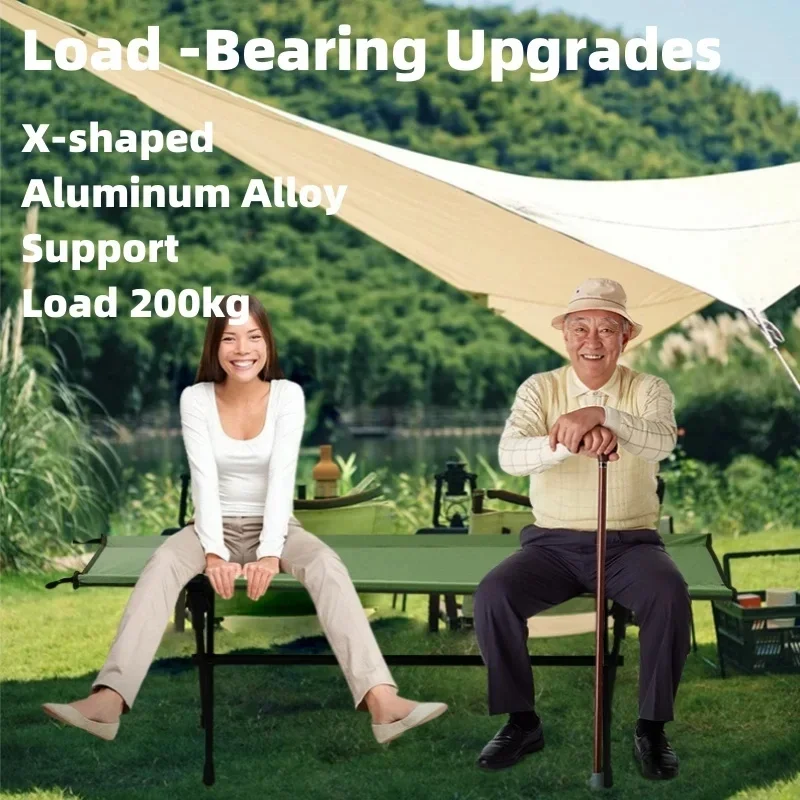 Camping Chair Long Stool Outdoor Picnic Portable Beach Chair Lightweight Collapsible Double Aluminum Alloy Folding Stool - Image 4
