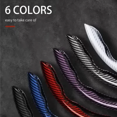 1/2PCS Laser Carbon Fiber Silicone Car Steering Wheel Cover 1K Micro Fiber Leather PVC Wheel Booster Cover Non-Slip Universal