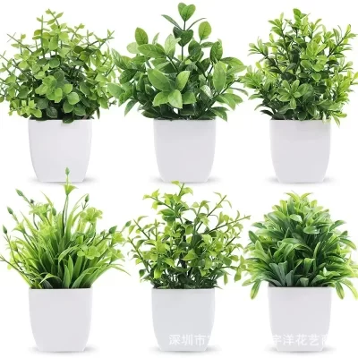 Bonsai artificial verde planta falsa eucalipto flor vaso planta para interior ao ar livre casa quarto jardim decoração suprimentos