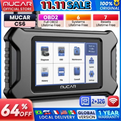 MUCAR CS4/CS6 OBD2 Scanner de Carro ABS SRS TCM TPMS Motor Leitor de Código Auto Ferramenta De Diagnóstico EPB SAS TBA TPMS ABS Reset Scan Tool