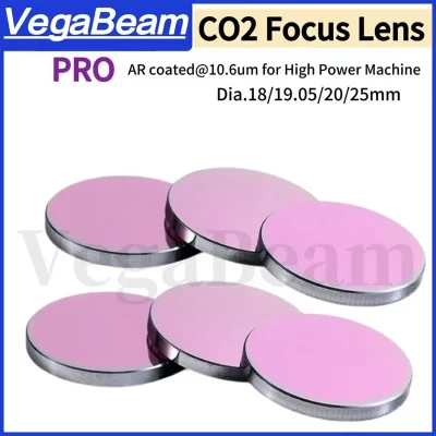 Lente de foco a laser co2 diâmetro.20mm comprimento focal 50.8 63.5mm para alta potência 130w 150w máquina de gravação e corte a laser co2