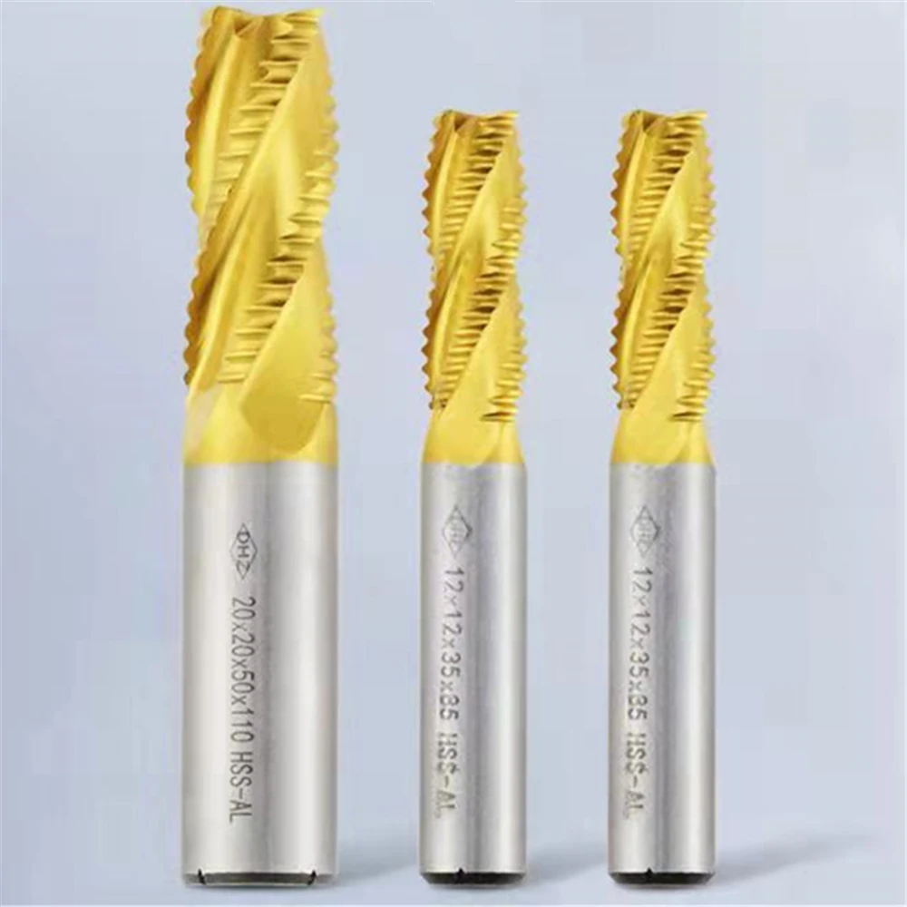 1Pc HSS-AL Roughing End Mill HSS Cutters 4 Flute 5mm to 32mm 6mm 8mm 10mm 12mm 16mm End mill wave edge Roughing milling cutter - Image 5