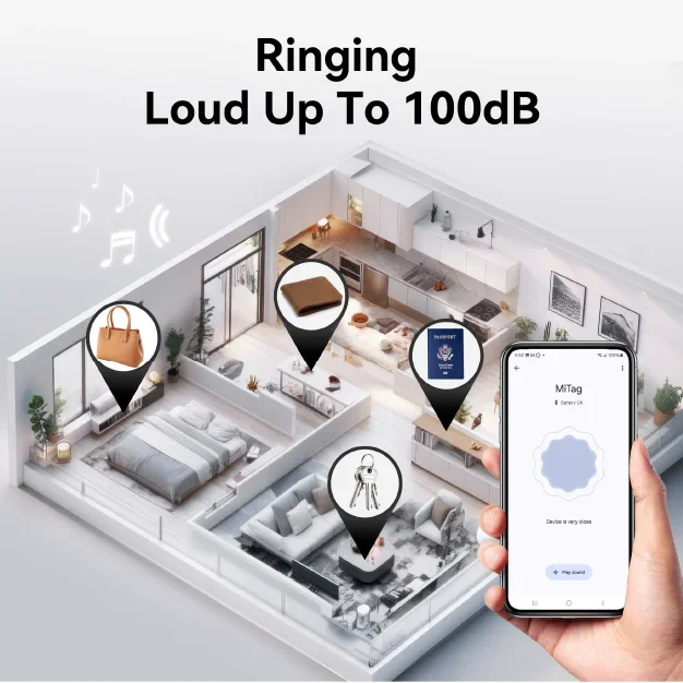 Mili Luggage Tracker Android Gps Location Tracker MiTag Work with Google Find My Smart Tracking Tag for Keys, Suitcase, Backpack - Image 3