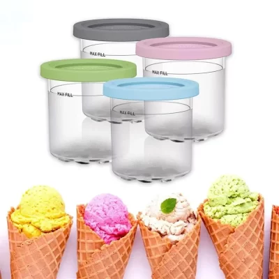 1pc Ice Cream Pints Cup Ninja Creamie Ice Cream Maker Cups Reusable Can Store Ice Cream Pints Containers with Sealing Mason Jar