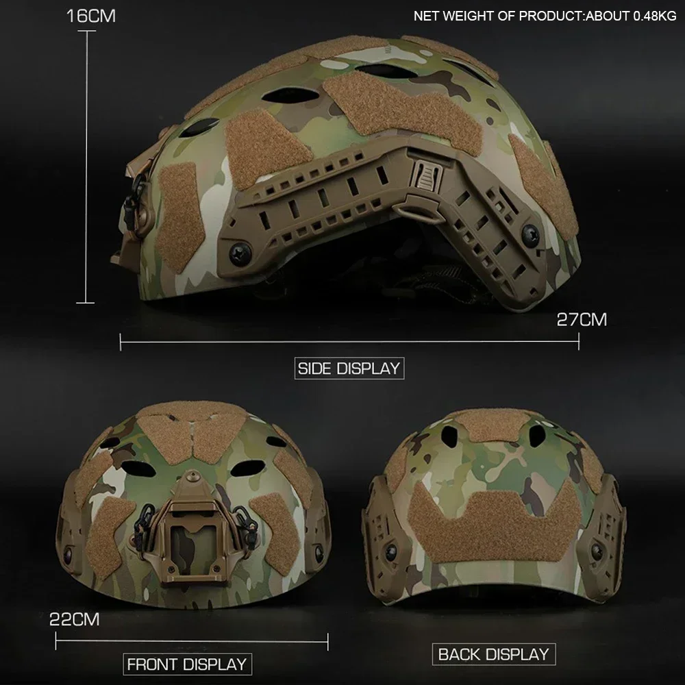 Abs novo capacete engrossado airsoft capacete de proteção ao ar livre tático colisão capacete rápido tipo mh para homens multicam paintball - Image 6