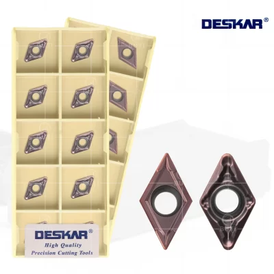 DESKAR 100% DCMT original 070204 DCMT 070208 -MV DCMT11T304 DCMT11T308 LF6018 Cortador de torno CNC Inserções de metal duro Ferramenta de torneamento