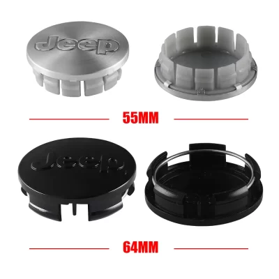 4 pçs 55/64mm tampas centrais da roda do carro hub caps jantes capa calotas acessórios para jeep grand cherokee wrangler renegaed compass jb