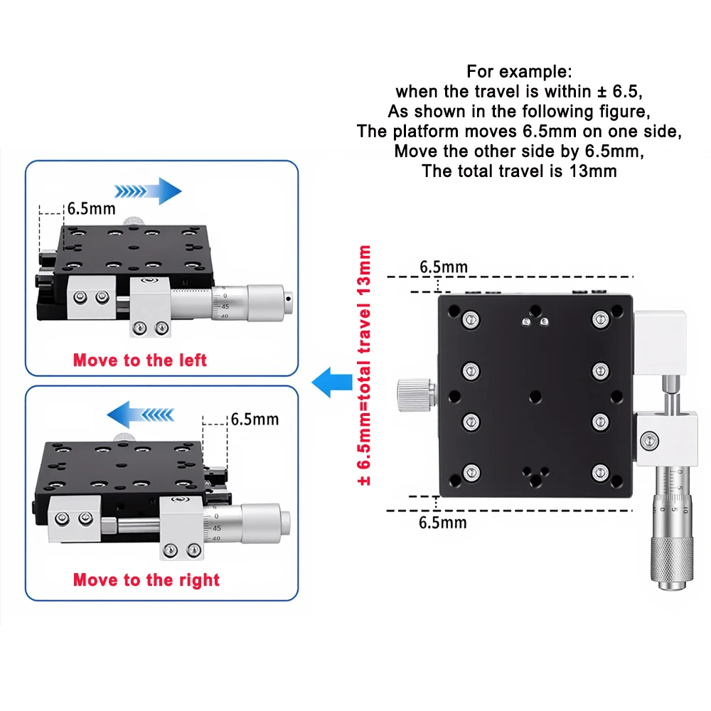 X Axis 40/60mm Mini Manual Optical Displacement Platform Micrometer Linear Guides High Precision Adjustable Sliding Stage LGX40 - Image 2