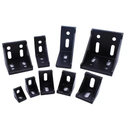 2020 2028 3030 3060 4040 black corner fitting angle aluminum L connector bracket fastener match use industrial aluminum profile