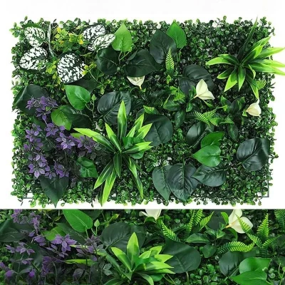 Plantas artificiais grama painel de parede sebes de buxo para interior ao ar livre casa jardim decoração vertical planta falsa grama casamento