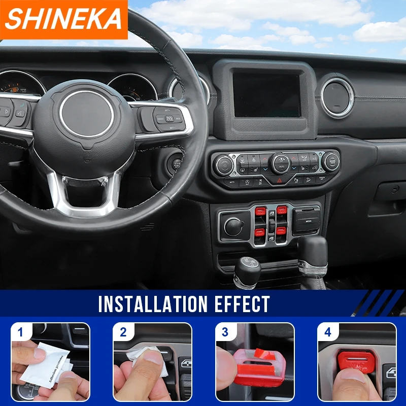 Abs botão de controle da janela do carro decoração capa para jeep wrangler jl 2018 up para jeep gladiador jt 2018 up acessórios interiores - Image 4