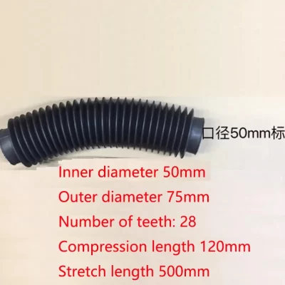 1PC Rubber Corrugated Sleeve Flexible Moulded Bellows Rubber Nitrile Oil Resistant Dust Cover Tubes and Hose Inner diameter 50mm