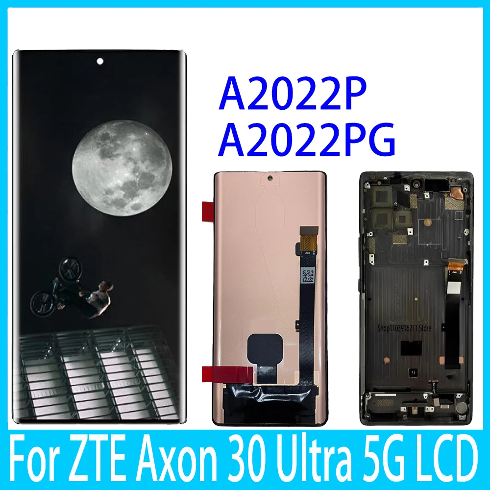 Original 6.67'' For ZTE Axon 30 Ultra 5G LCD Display Touch Screen For Axon 30 Pro+ A2022P A2022PG LCD Digitizer Assembly Repair