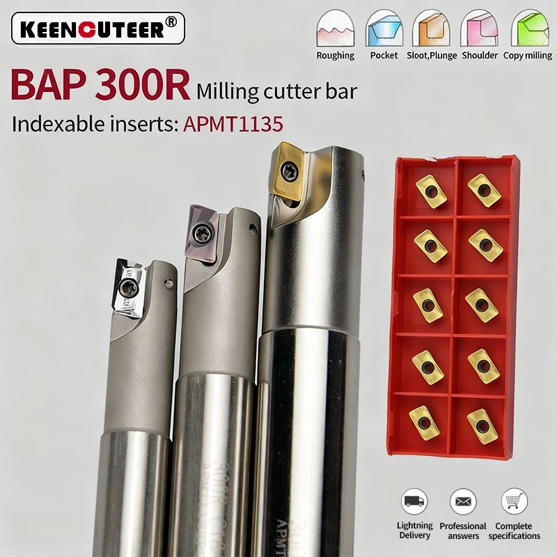 BAP 300R milling cutter Roughing right angle milling CNC boring bar for APMT1135 milling blade Machining handle Milling Tool bar
