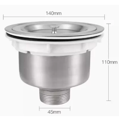 Aço inoxidável Kitchen Sink Coador, 140mm Escorredor