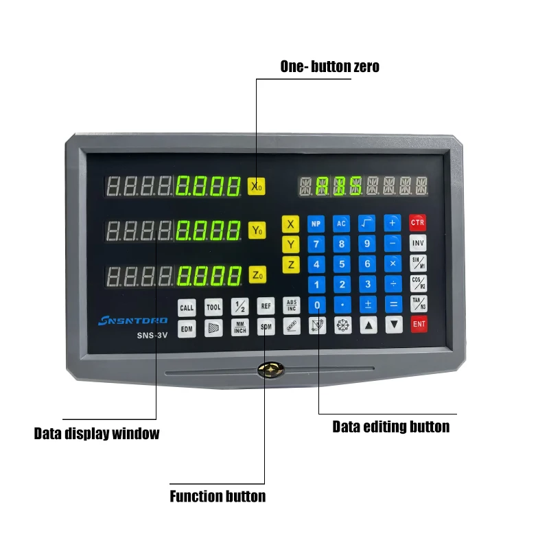 New Colour Panel SNS-3V 3 Axis Digital Readout Display Milling Lathe Turning Grinder wire-cut EDM DRO for Linear scale Encoder - Image 2