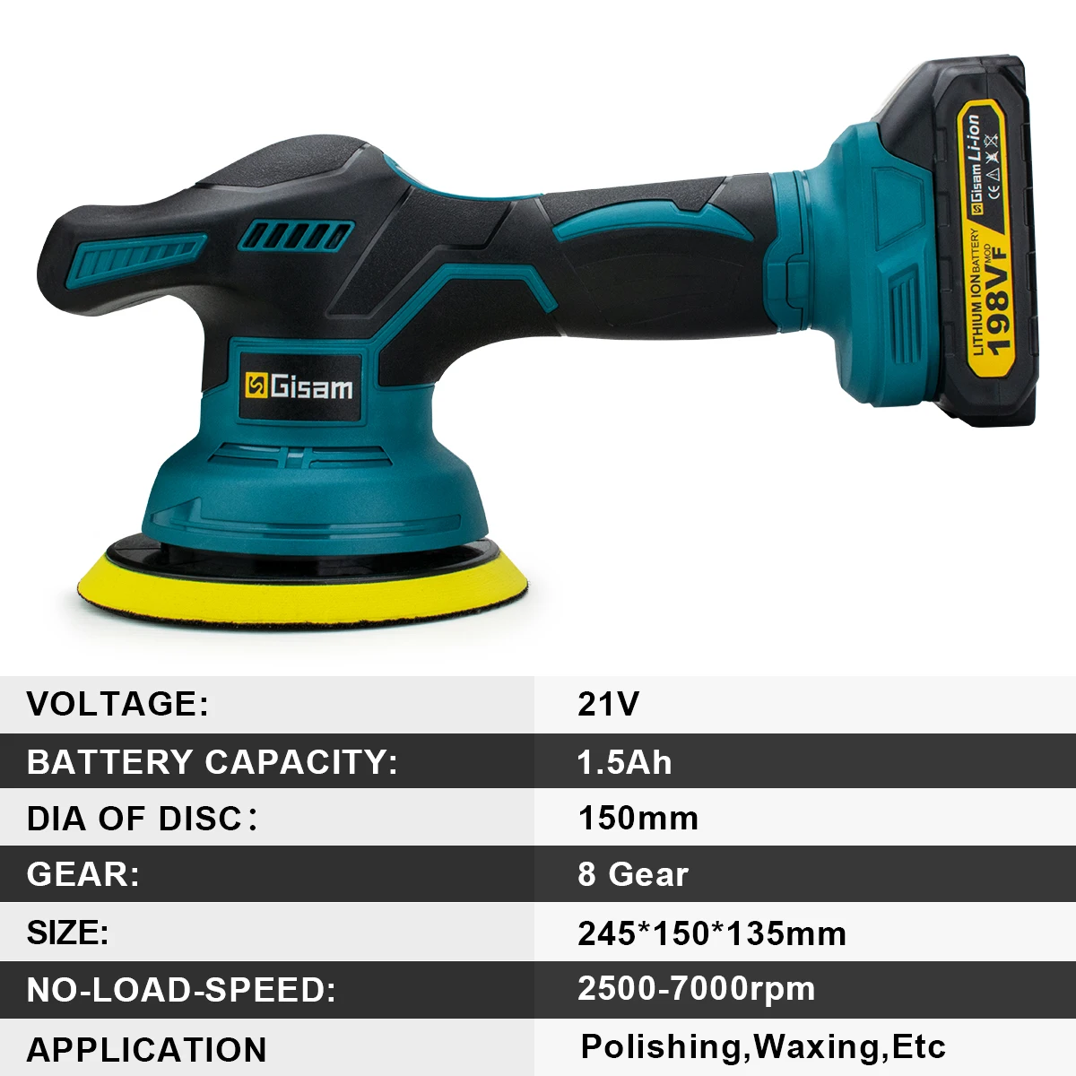 Gsiteis polidor de carro sem fio 8 engrenagens display digital polidor elétrico auto carro polimento máquina depilação para makita 18v bateria - Image 6