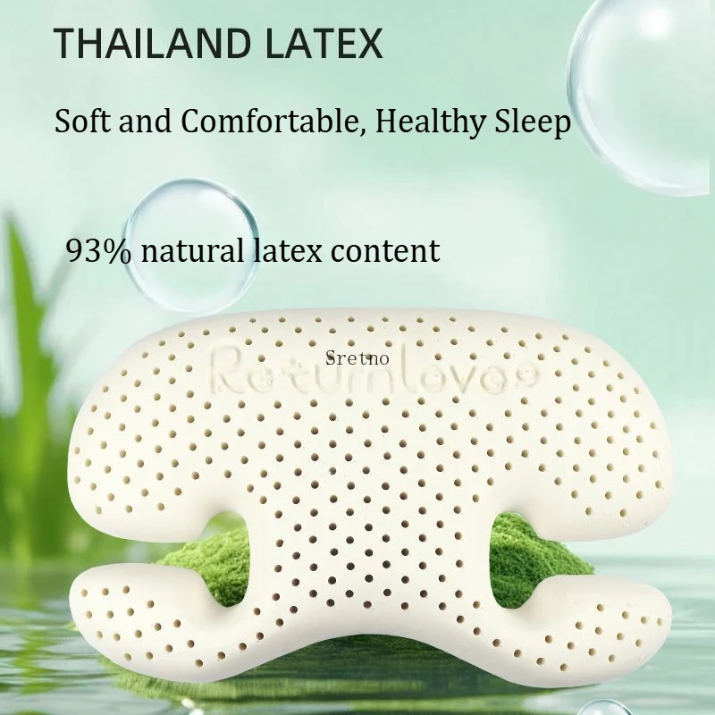 Travesseiro de beleza de látex natural SRETNO, não comprimido o rosto, evita rugas, travesseiros de pescoço, projetado especificamente para dormir lateral - Image 4