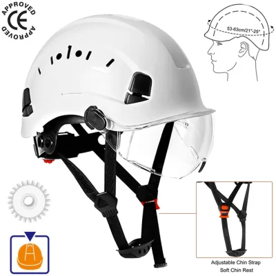 Capacete de segurança óculos de construção capacete para escalada equitação capacete protetor trabalho ao ar livre capacetes de resgate abs boné de trabalho