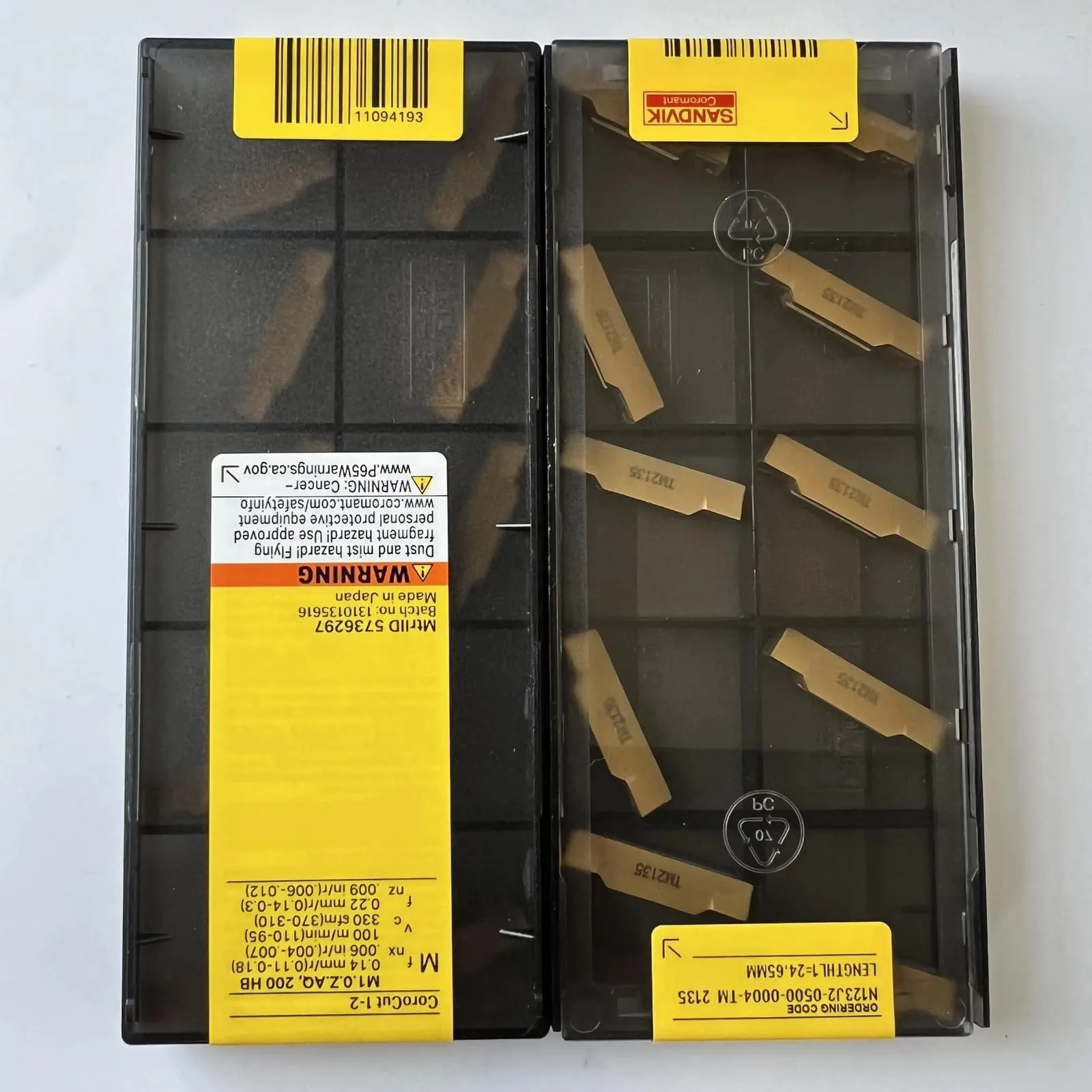Original SANDVIK / N123J2-0500-0004-TM 2135 / Lâmina CNC de liga dura 10 unidades - Image 2