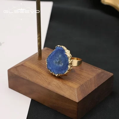 Anel de pedra natural multicolorido 2025 novo modelo 18k ouro luxuoso anel feminino de alta qualidade presente para meninas acessórios de joias