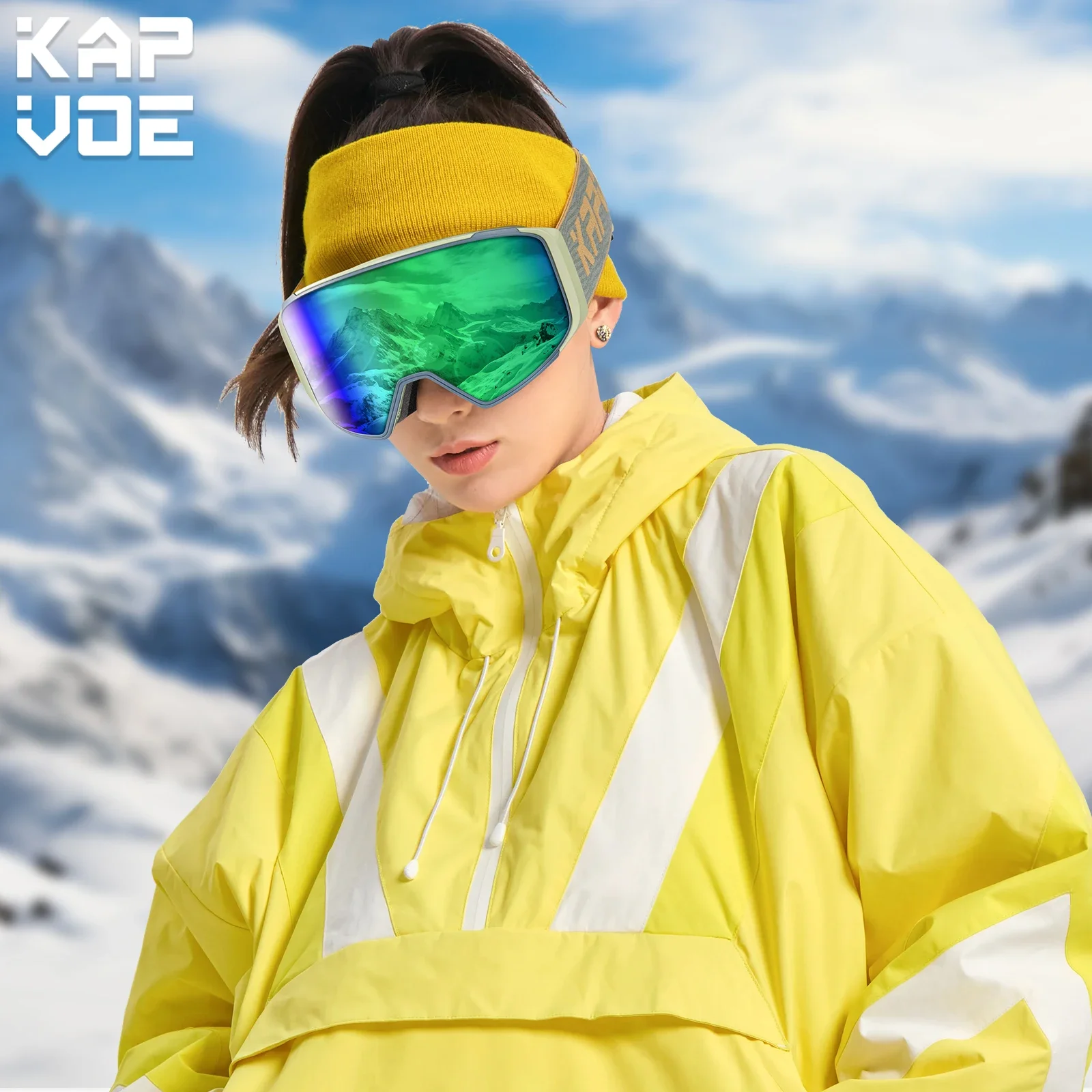 KAPVOE Men Women Brand Ski Goggles Snowboard Goggles Glasses For Skiing Protection UV400 Snow Glasses Anti-Fog Ski Mask Eyewear - Image 3