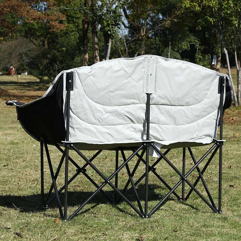 Outdoor Camping Thicked Folding Chair Double Portable Leisure Fishing Chair with Armrests Comfortable Home Balcony Stools