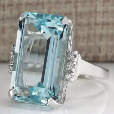 Real 925 tira azul topázio anel para mulheres safira bizuteria prata 925 jóias jóias pedra preciosa turquesa anéis de pedras preciosas meninas