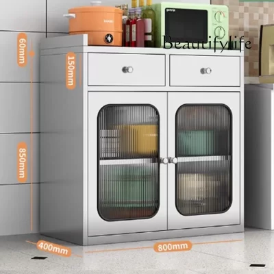 Gavetas de aço inoxidável armário nível metal grande moderno nórdico armário cozinha armazenamento alto completo muebles de cocina móveis