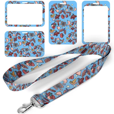 Orgânios humanos médico cordão pescoço cinta chaveiro capa de cartão titular do crachá do telefone móvel pendurar corda chaveiro acessórios presente do médico