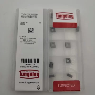 Tungaloy CCMT 060202 -24 NS9530 /CCMT 060204 -24 NS9530 /CCMT 060208 -24 NS9530 Inserções de carboneto de lâmina de ferramenta de torneamento CNC 10 PCS