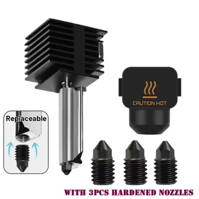 Kit hotend para bambu lab a1/a1 mini conjunto de extremidade quente de velocidade rápida 0.2/0.4/0.6/0.8mm bico de aço endurecido peça de impressora 3d