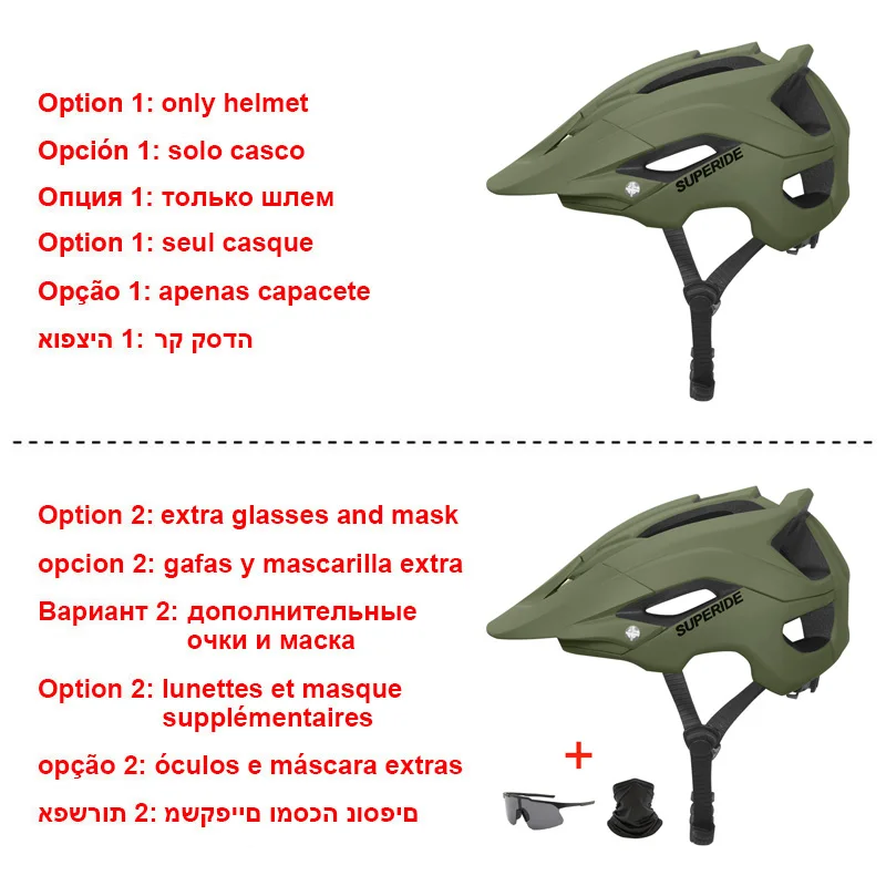 Superide em-molde dh mtb capacete de bicicleta esportes anti-impacto estrada mountain bike capacete das mulheres dos homens equitação ciclismo capacete - Image 2