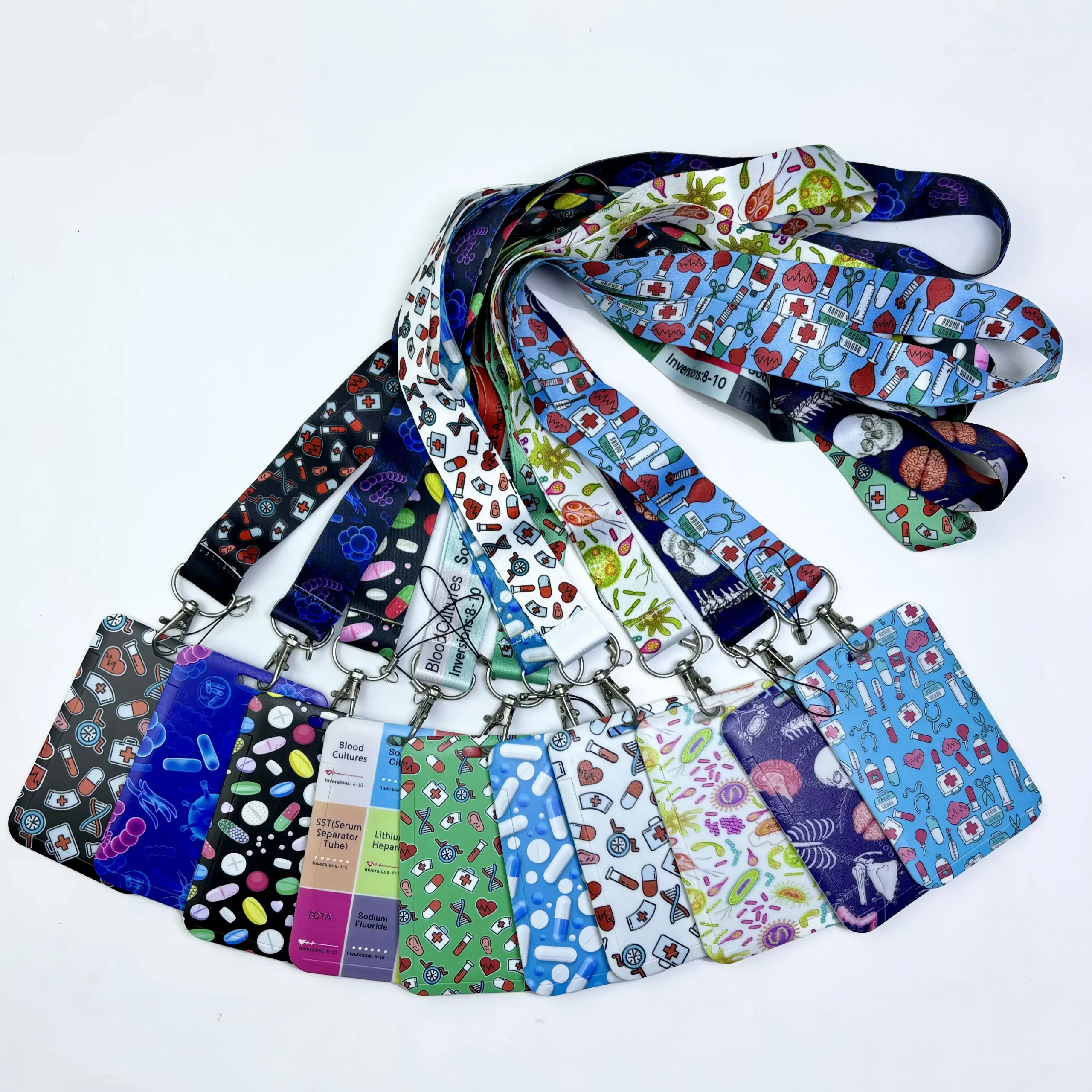 Cordão médico de órgão humano, cordão para chave, porta-crachá, alça de pescoço para capa de cartão, chaveiro, acessórios de enfermeira