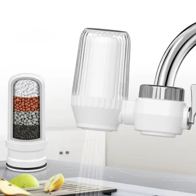 Purificador de água para torneira pequena, filtragem física para casa, kictchen, um elemento de filtro, removível, lavável, purificador de água
